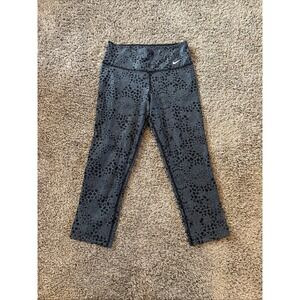 NIKE Dri-Fit Black Blue Legend Yoga Pants Capri Leggings Size XS Extra‎ Small